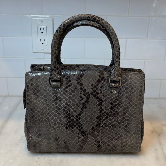 Michael Kors Selma Python Snakeskin Medium Convertible Tote Satchel - Picture 5 of 16